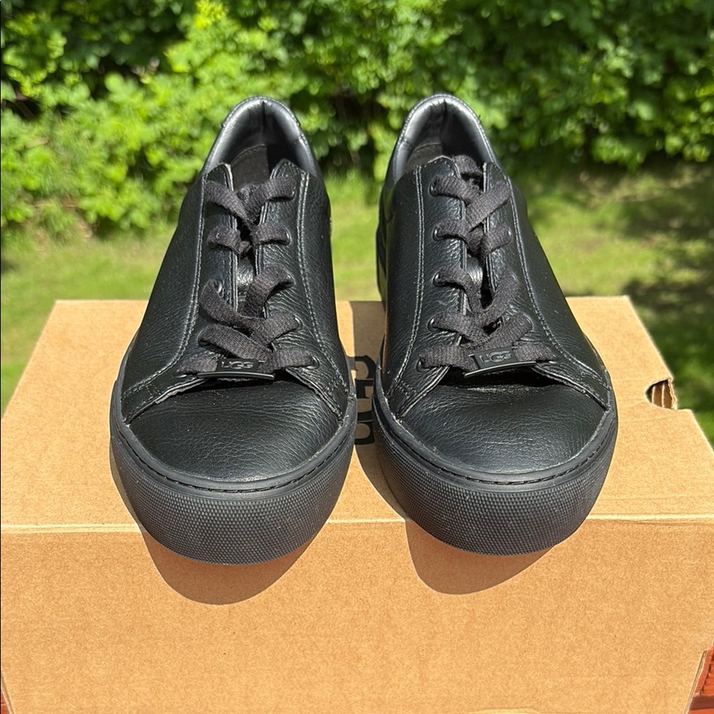UGG Black Leather Low Top Sneakers for Everyday Comfort-NWB-Never Worn - Picture 13 of 13